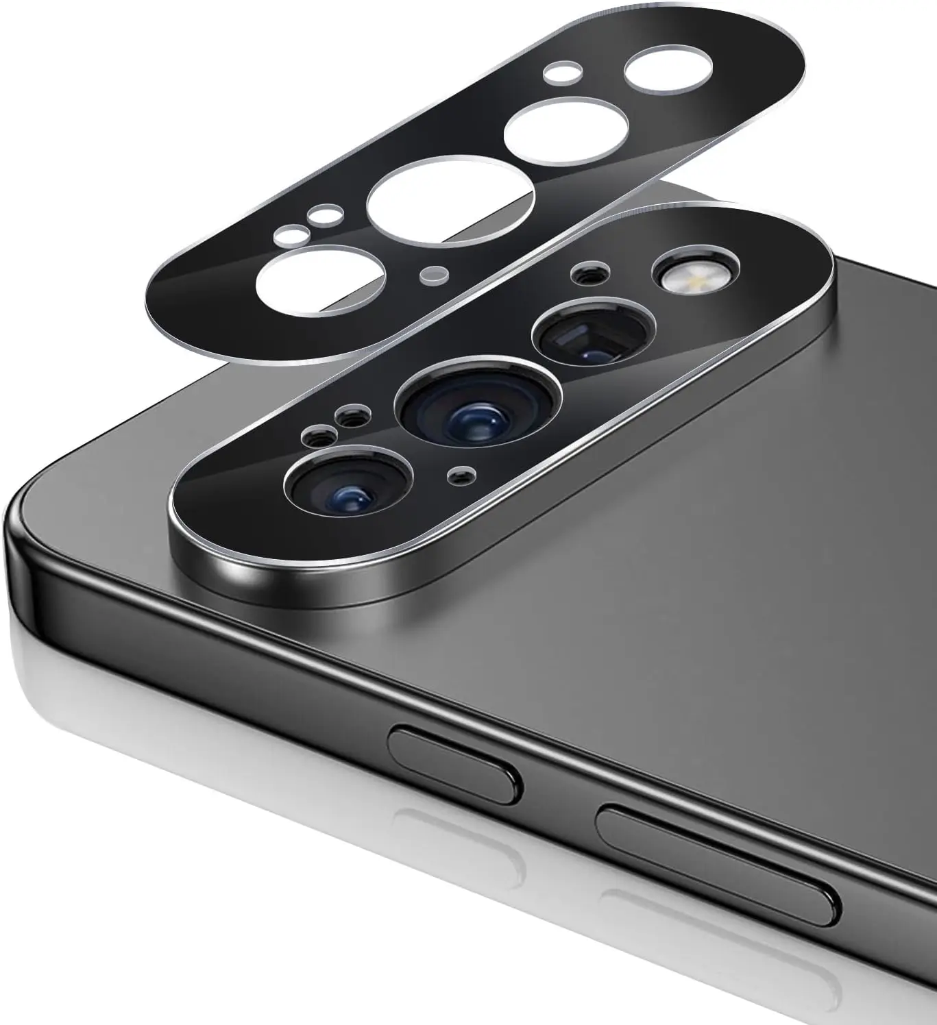 Premium Tempered Glass Camera Lens Rings - Case Friendly, Anti-Fingerprint Protection (2-Pack)