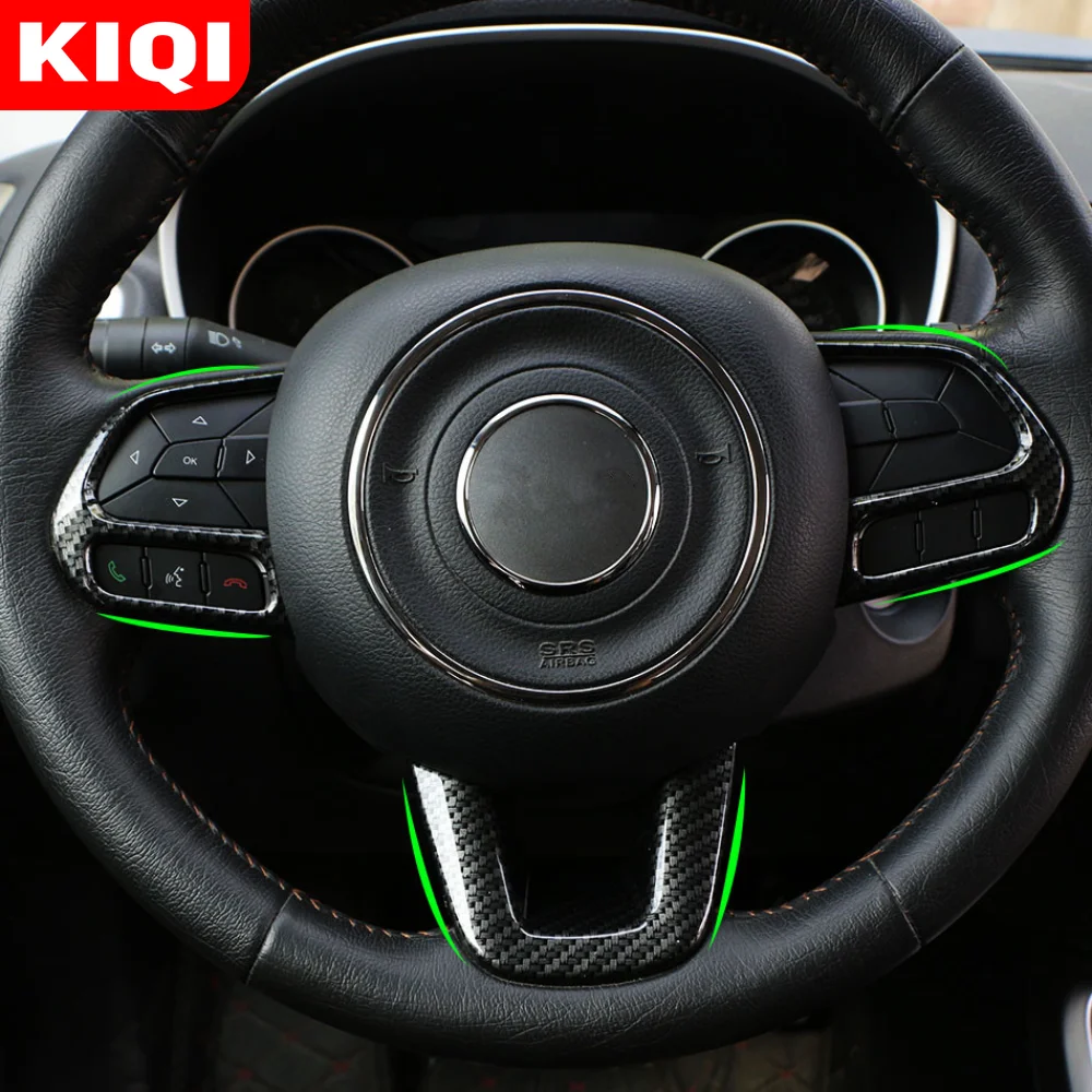 Steering Wheel Button Decor Cover Trim Interior For Jeep Compass