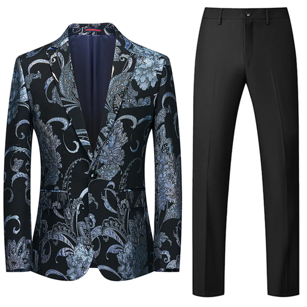 Luxury Male Suit 2023 New in Men Jacquard Jacket Pants 2 Pieces Sets Large Size 6XL Formal Party Business Wedding Male Suits
