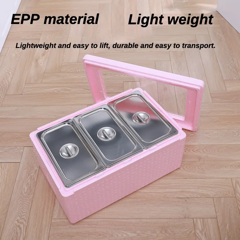 Outdoor Refrigerated Commercial for Tiramisu Cake Special 32L Transparent box cover Layered Stacking EPP Food Grade Cold Storag