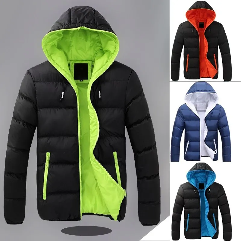 Men s hooded padded jacket casual warm padded jacket