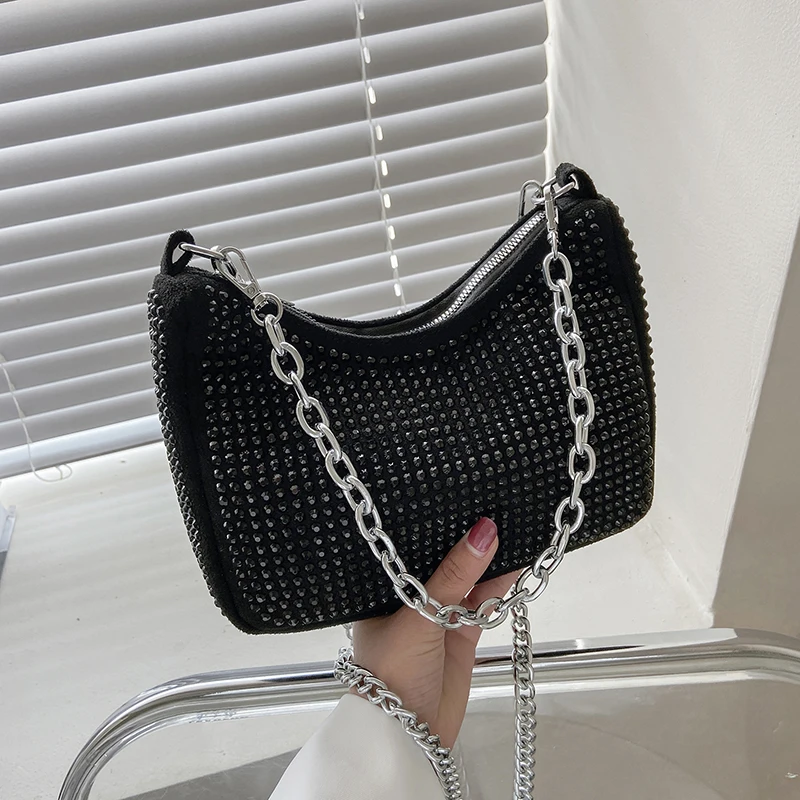 2022 Diamond Underarm Bags for Women  Summer New Quality Female PU Leather Luxury Designer Handbag Shoulder Messenger Bag Bolsos 