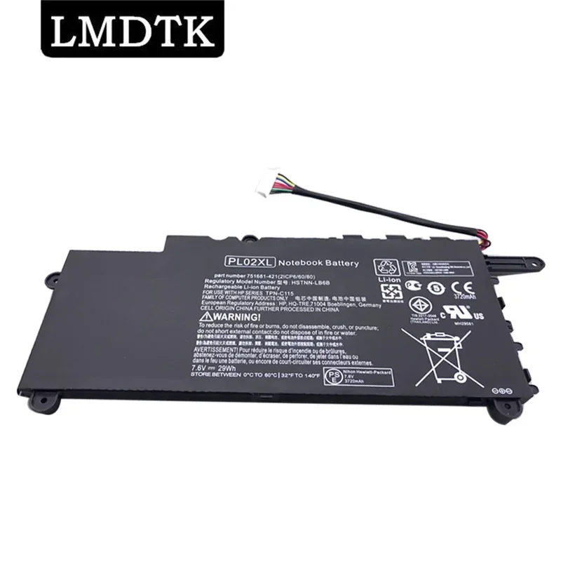 

Новый аккумулятор LMDTK PL02XL для ноутбука HP Pavilion 11 X360 11-n010dx 11-n000snx 11-N014TU 11-N030TU 751681-421 HSTNN-LB6B DB6B 7,6 V