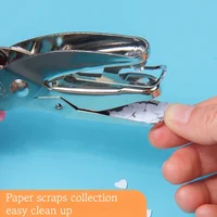 Cute Metal Handheld Paper Punch Pink/Green Scrapbooking Cloth Star Heart Circle Hole Diy Craft Shape Cutter Single Hole Puncher 4