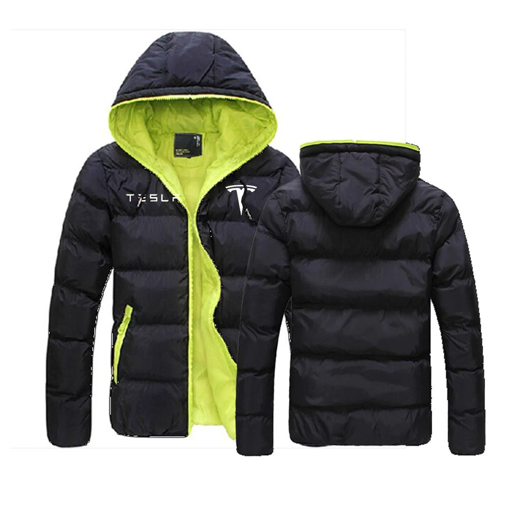 carhartt hoodie 2022 Men's New Autumn Winter Tesla Casual Fashion Warm Coat Men's Unisex Zip Coat Fashion Outdoor Slim Coat Hoodie black champion hoodie Hoodies & Sweatshirts