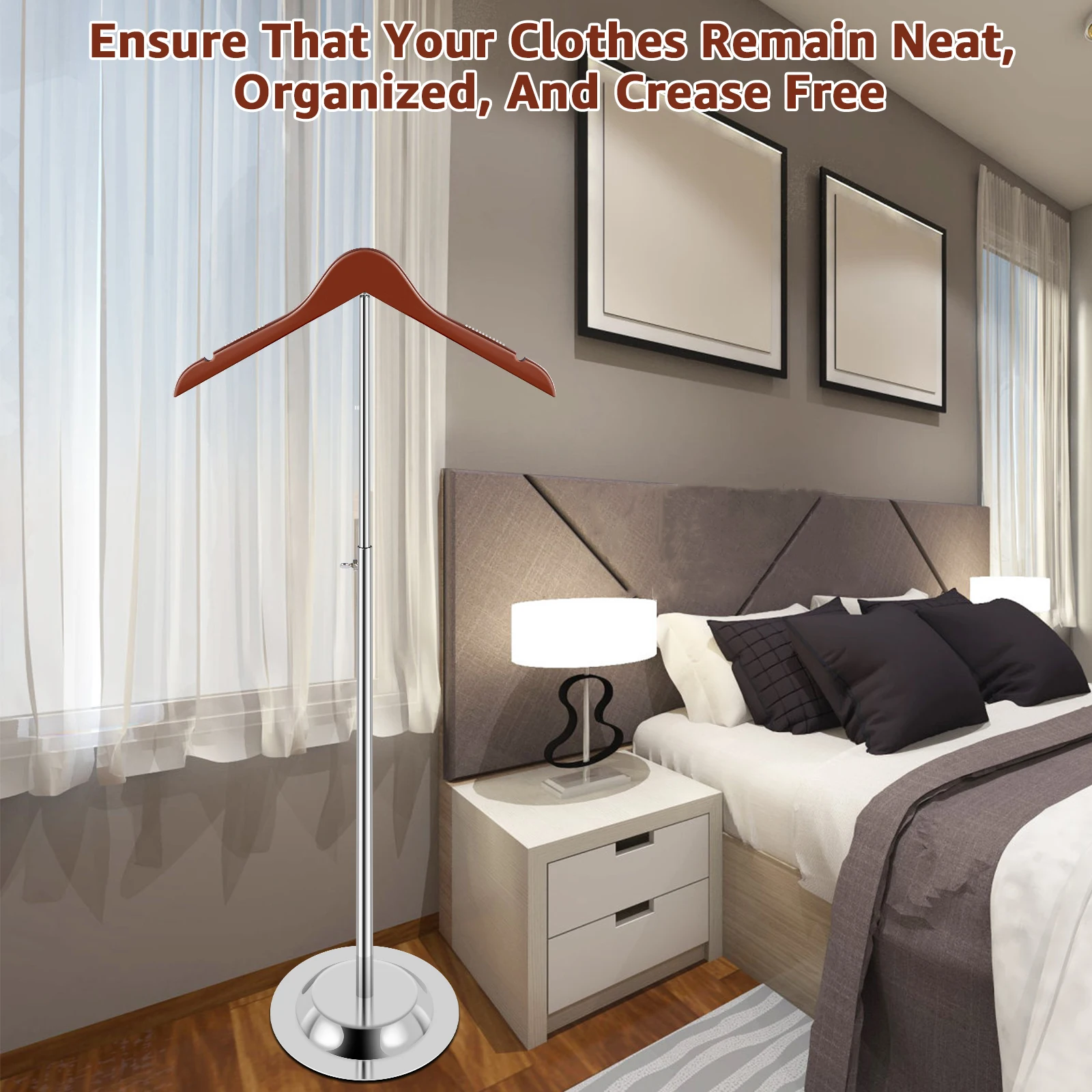 Perchero De Madera Ajustable Para Abrigos, Soporte Para Colgar