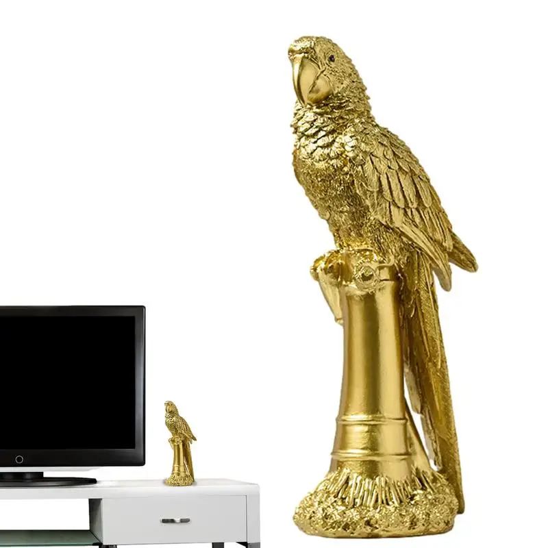 

Коллекционные фигурки с орнаментом в виде попугая, скульптура какакаду, ручная роспись, фигурки в виде птиц, смола, декор попугай для винного шкафа