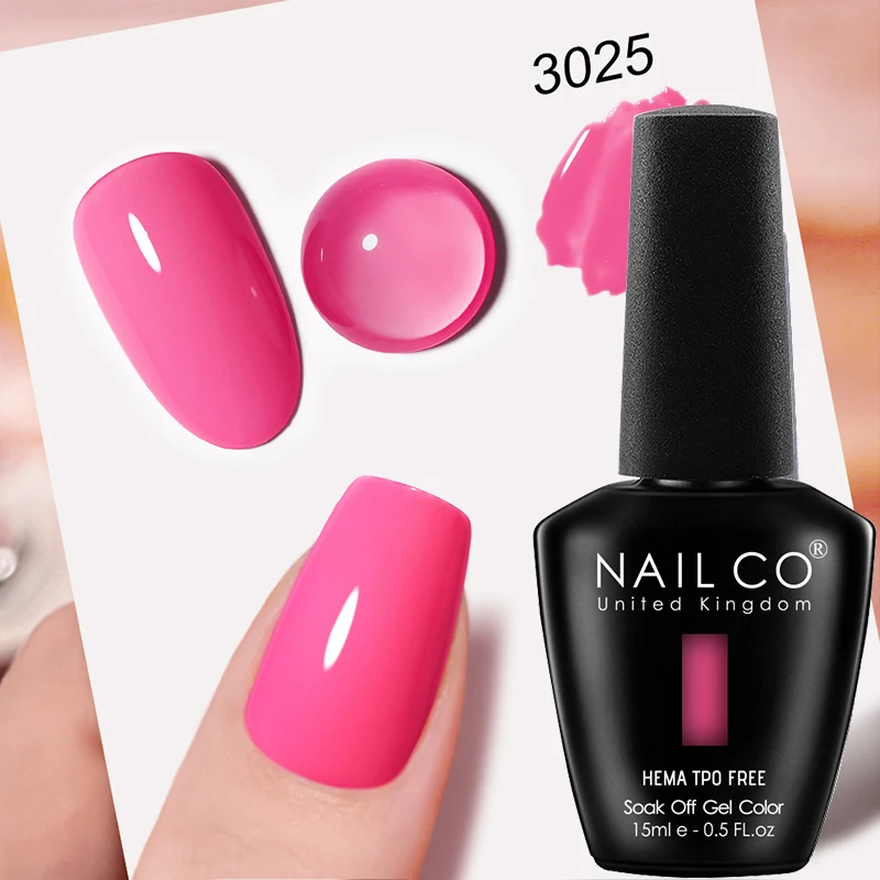 NAILCO Premium Soft Color Gel Polish - Vibrant Semi-Permanent Varnish, HEMA & TPO Free