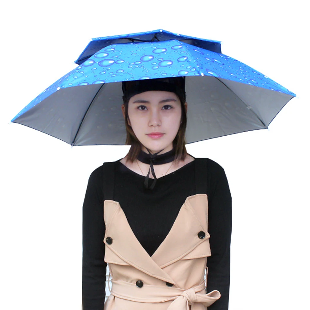 Compact Foldable Outdoor Sunshade and Waterproof Umbrella Hat