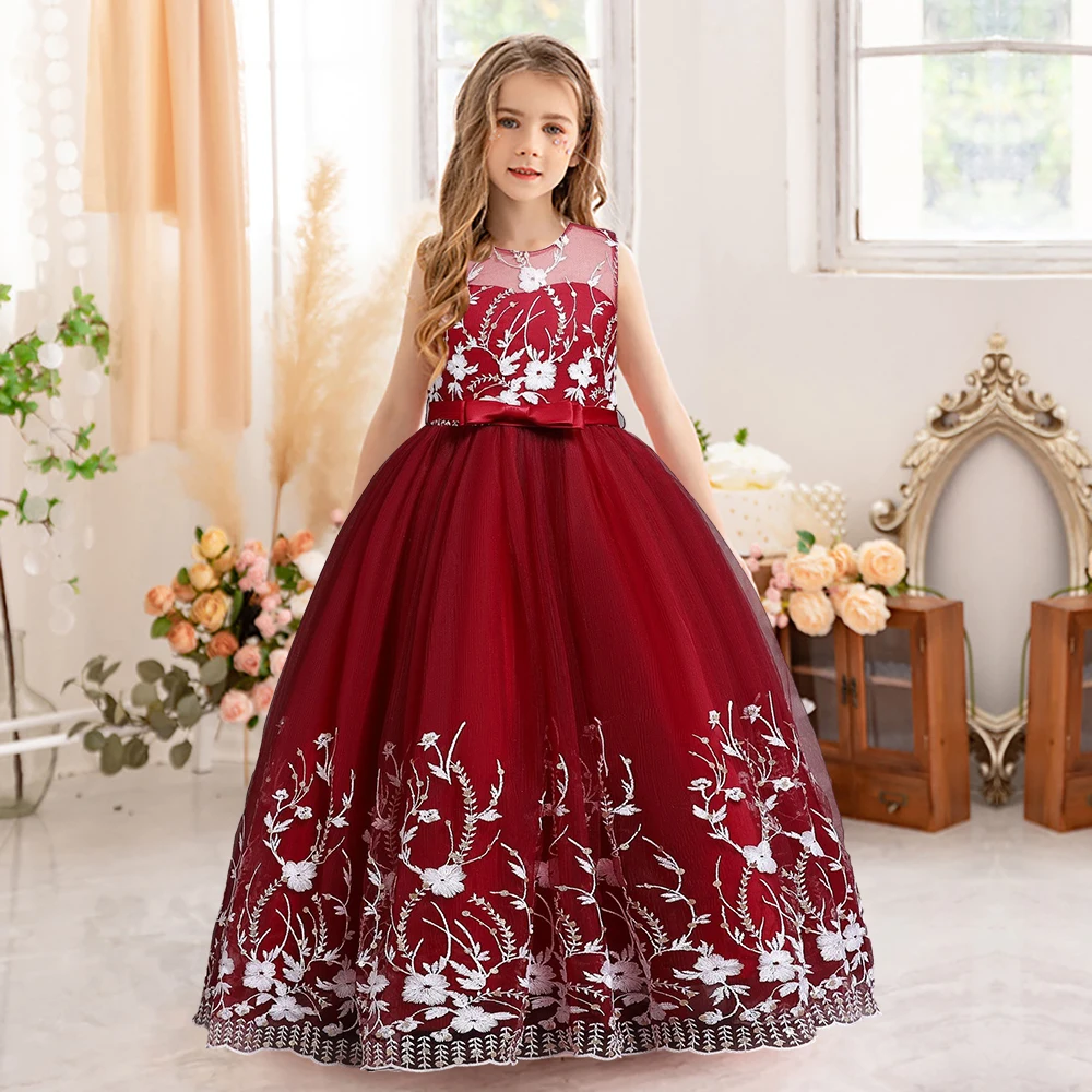 Flower Girl Wedding bridesmaid Flower Girl Dress Wedding Kids Tulle Princess Long Dresses Evening Birthday Party Dresses