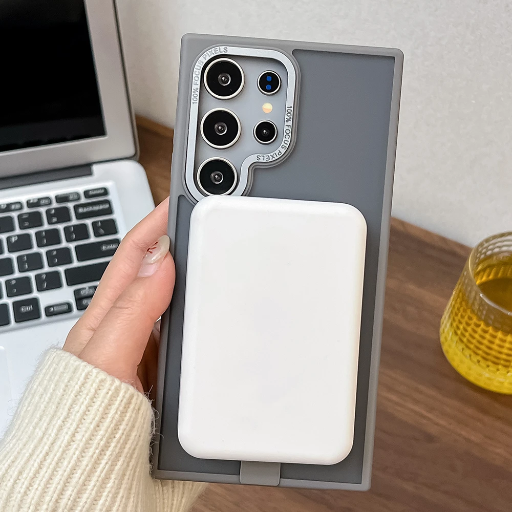 Frosted Magnetic Fold Stand Holder Case with Magsafe Wireless Charging Compatibility