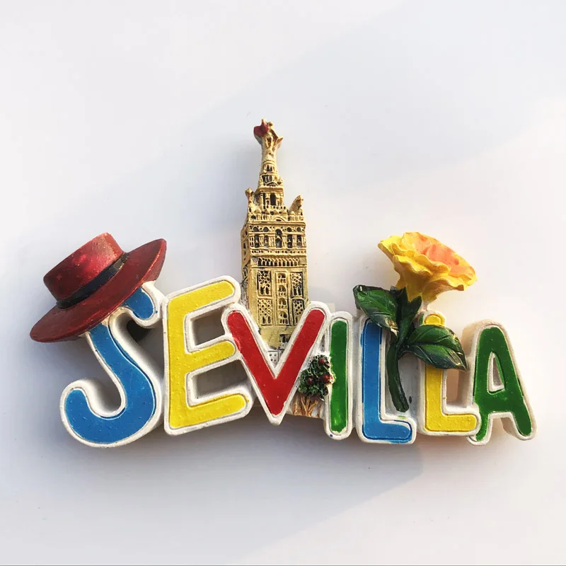 

Fridge Magnet Seville Personalized Creative Crafts Cultural Landscape Decoration Message Stickers Tourism Souvenirs