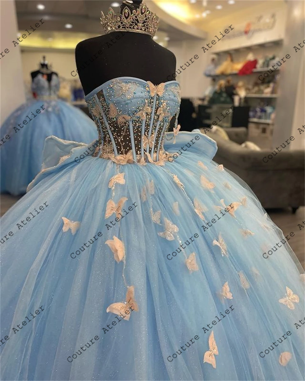Kleid schmetterling blau Outlet