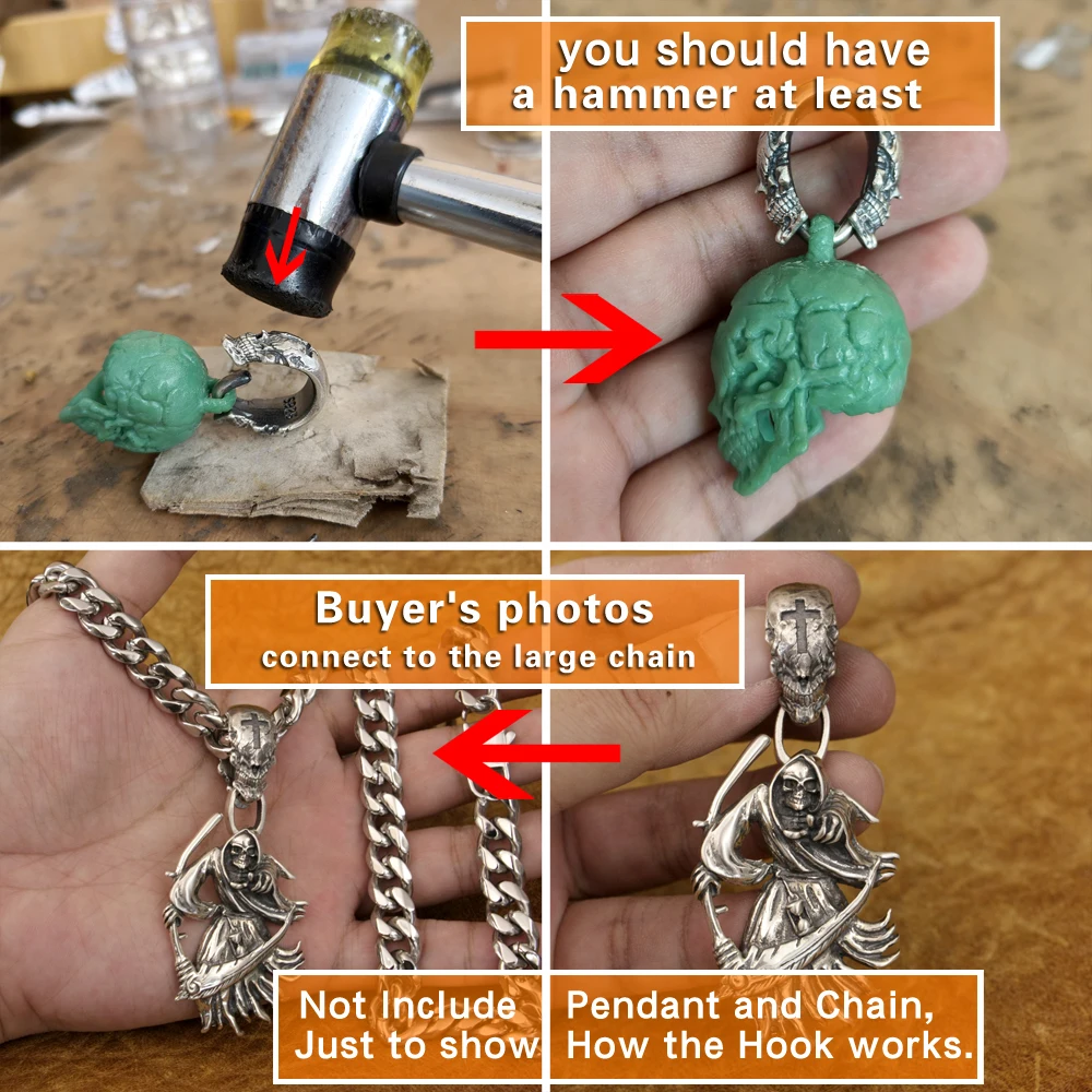 アクセサリー Gold&Silver Skull With Triangle WireRing Gaborartory Pure Gold Wrap Quarter Skull With Half Triangle