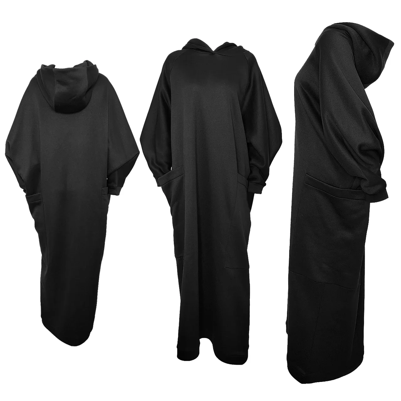 Women's Long Hoodies Big Pockets Straight Fleece Tunics Maxi Long Dress Spring Autumn Casual Sweatshirts Pullover Streetwear