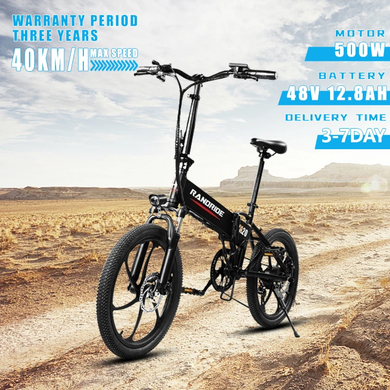 Ya20 Bici Elettrica Pieghevole 500W 12.8Ah Batteria Al Litio Bicicletta Elettrica 20''Pneumatico Freno Meccanico Bicicletta Elettrica Aldult Ebike