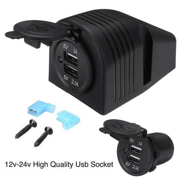 Chargeur de voiture électrique pour camping-car et caravane, prise USB pour  touristes, couvercle étanche et anti-poussière, monté en surface, 3.1 A, 12V,  24V - AliExpress