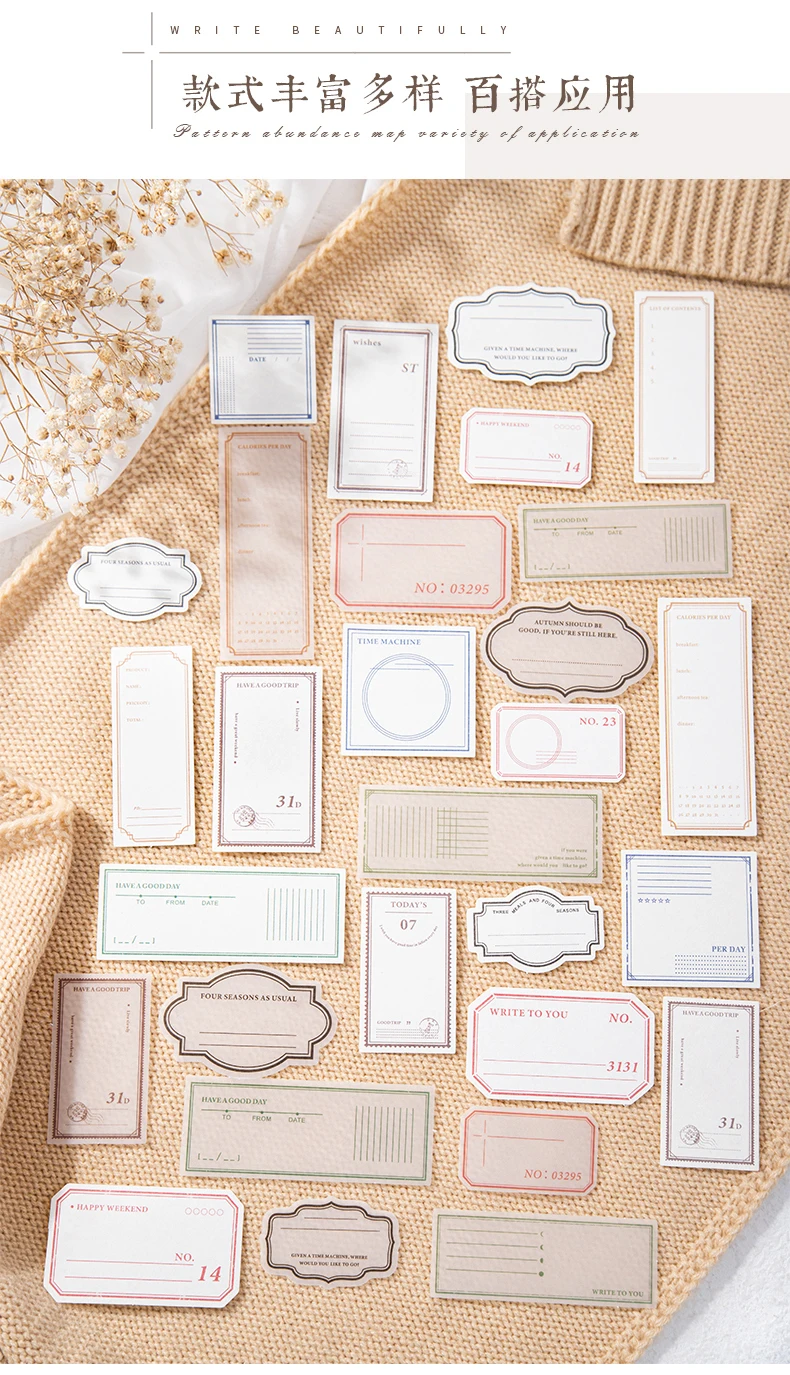 40 stücke Vintage Ins Notiz papier Scrap booking Scrap booking handgemachte Hintergrund papier Notizblock – Detail 5