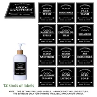 12PCS Bathroom Labels Sticker Waterproof Labels Hand Soap Storage Jar Label Sticker Shampoo Conditioner Lotion Bottle Labels Set 2