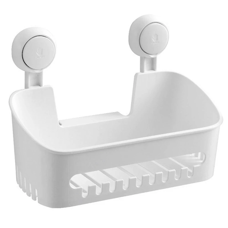 

Корзина на присоске для душа, съемный мощный Органайзер из белого АБС-пластика на присоске, водонепроницаемое хранилище для ванной комнаты, 1 шт.