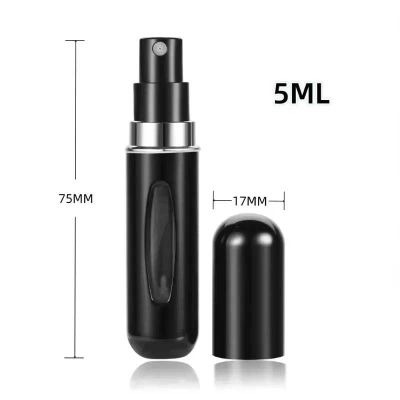 Perfume Refill Bottle 5Pcs Mini Portable 5ml Refillable Spray Scent Pump Empty Cosmetic Containers Atomizer for Gift Travel Tool