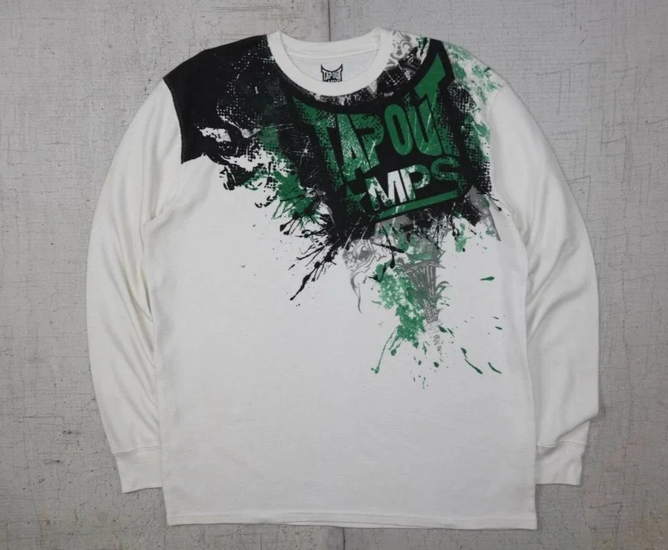 Y2K Oversized Long Sleeve Tapout T-Shirt Hip Hop Gothic Streetwear