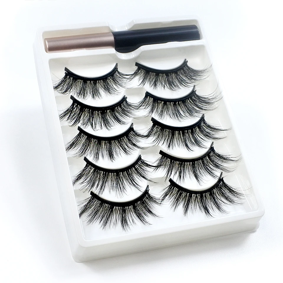 1/5 Pairs Magnetic Eyelashes Makeup False Lashes Bulk Items Natural Magnetic Lashes Eyeliner Set fake eyelashes
