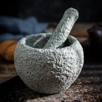 60mm Chinese Style Spice Mill Grinder Set Bowls Handheld Seasoning Mills Grinder Stone Mortar and Pestle Tools Set Miniatures 1