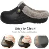 Crestar Women and Men Fur Lined Clogs Memory Foam Warm Fuzzy Slippers New Winter Waterproof Indoor Outdoor Comfortable Slippers 3