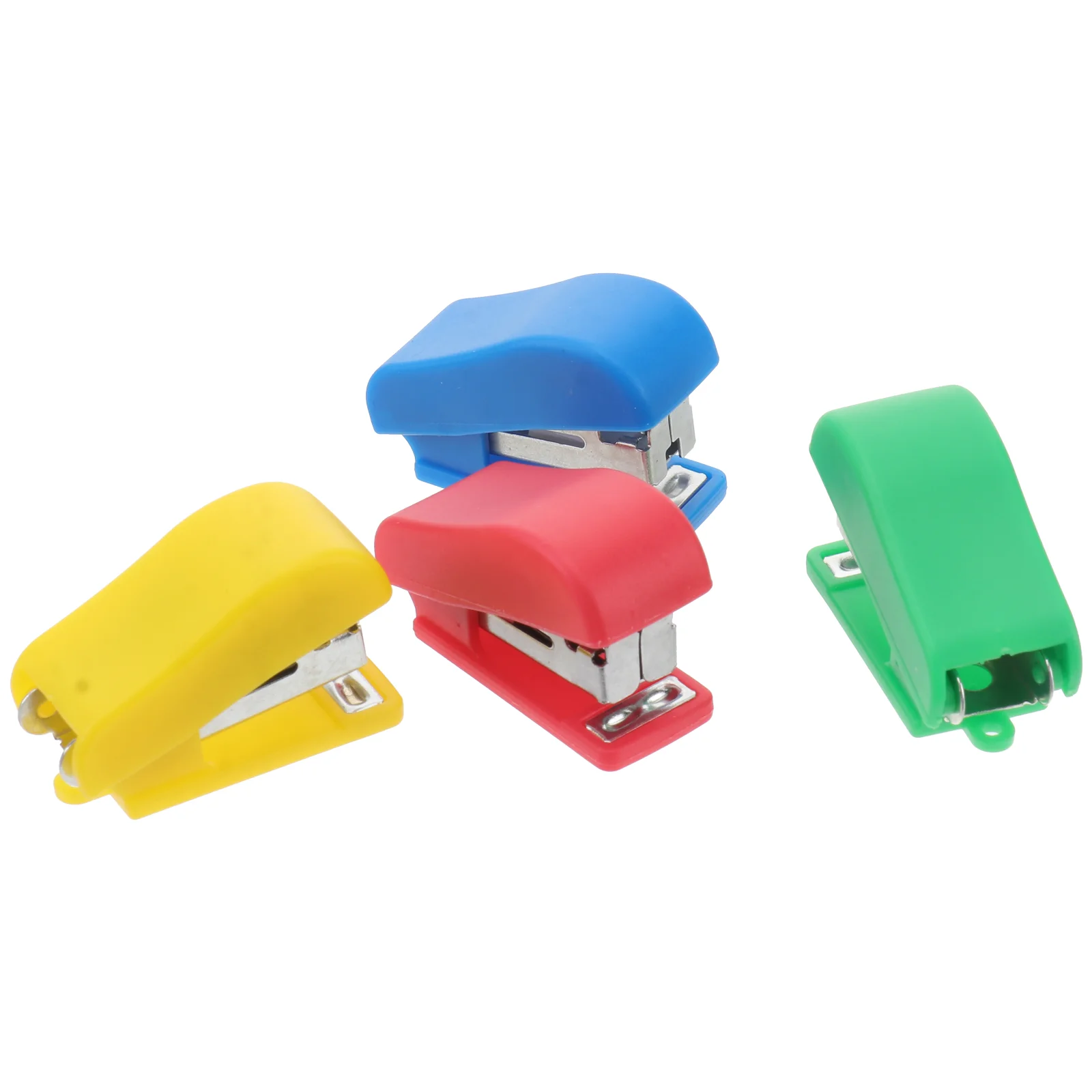 

4pcs Cartoon Mini Desktop Stapler Hand Stapler Office Home Stapler (Random Color)