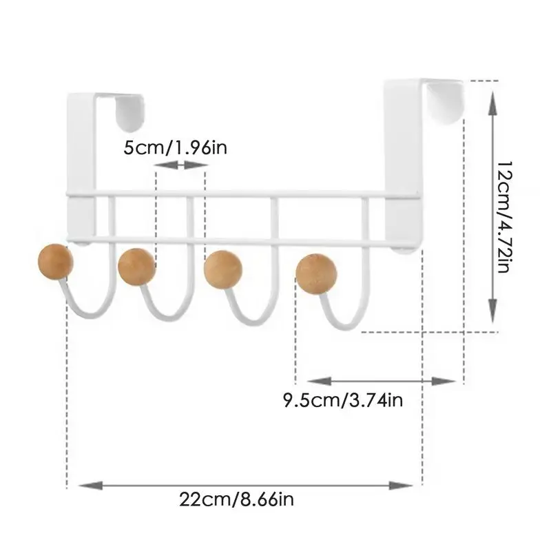 Over The Door Coat Rack Sturdy Door Hooks No Drilling Required Rust-Resistant Towel and Coat Rack Clothes Towels Hats storage hook door hook
