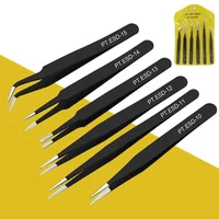 6 Pieces Per Set Anti-static Stainless Steel Tweezers Tool for Eyelash Extension Supplies Makeup Tools 1