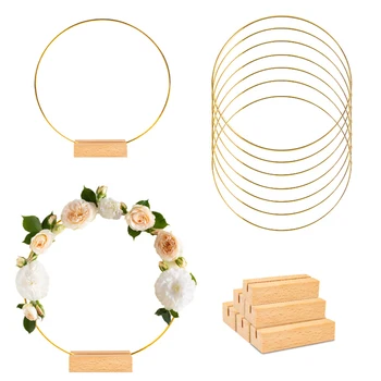 Gold Floral Hoop Stand 1