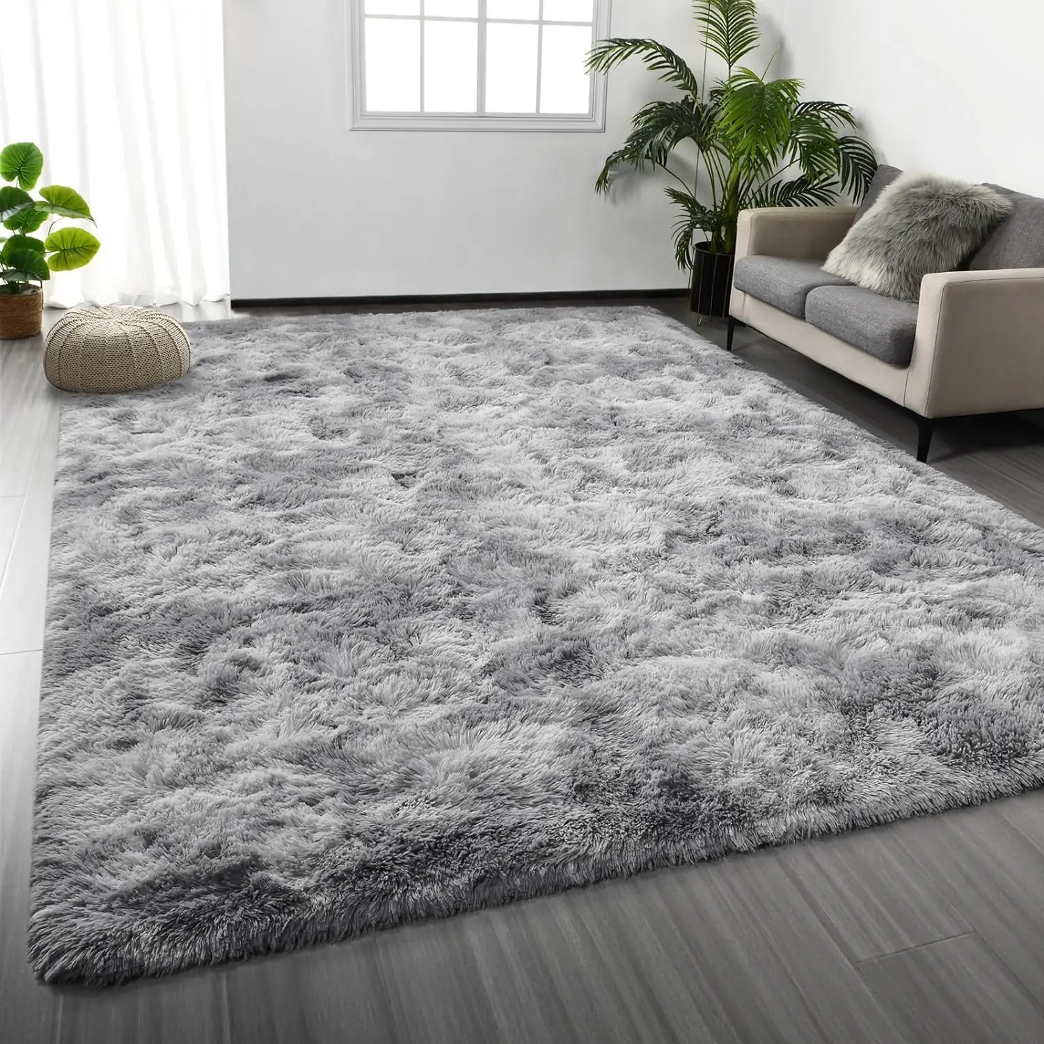 

Deerhoo Large Shag Area Rugs 6 x 9 Tie-Dyed Plush Fuzzy Rugs for Living Room, Ultra Soft Fluffy Furry Rugs for Bedroom