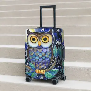 Night Owl Suitcase Cover Moon Stars Print Useful Business Protection Luggage Supplies Vacation