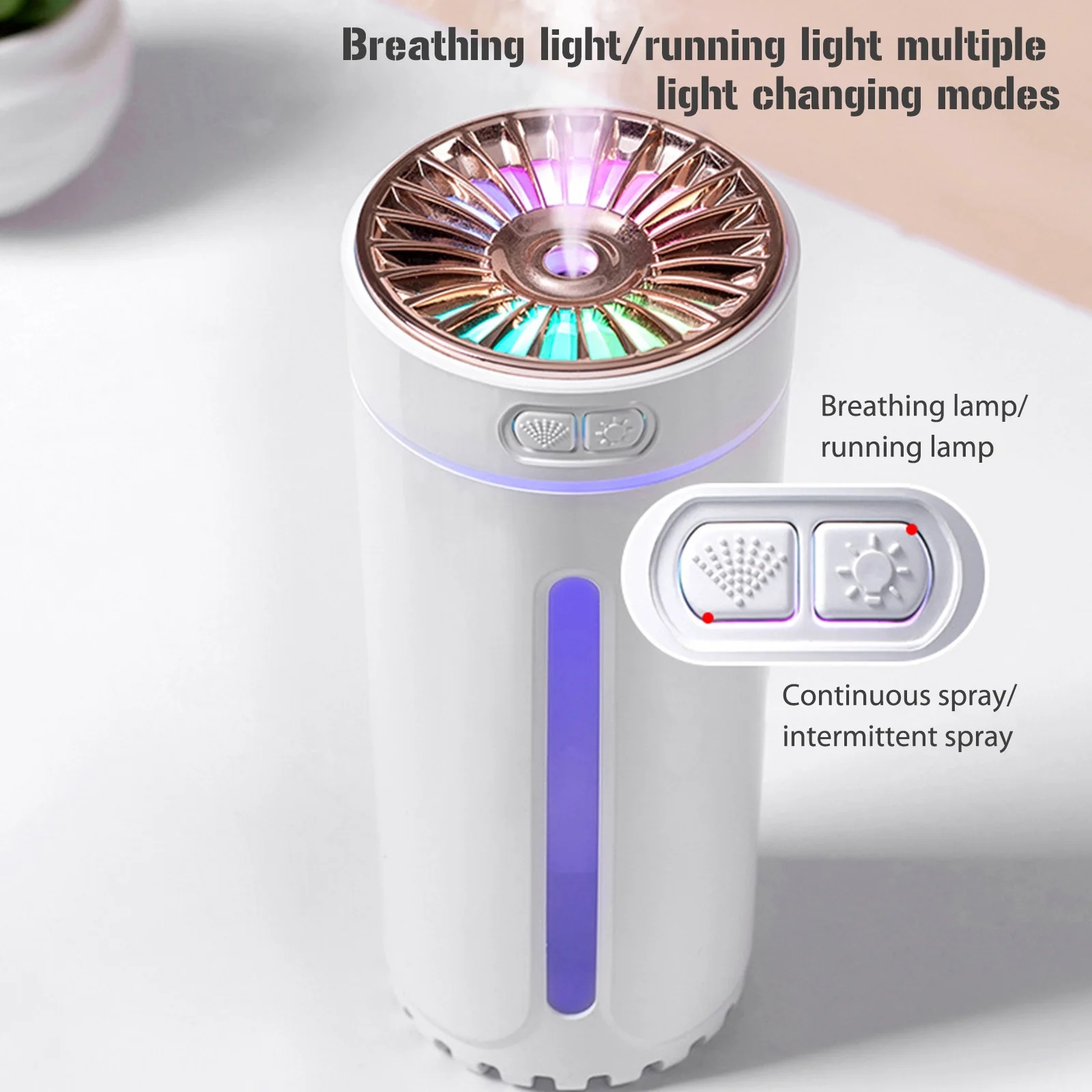 New Wireless Car Air Humidifier Colorful Night Light Portable 300ml USB Diffuser Mist Maker Car Fragrance Humidifier Light