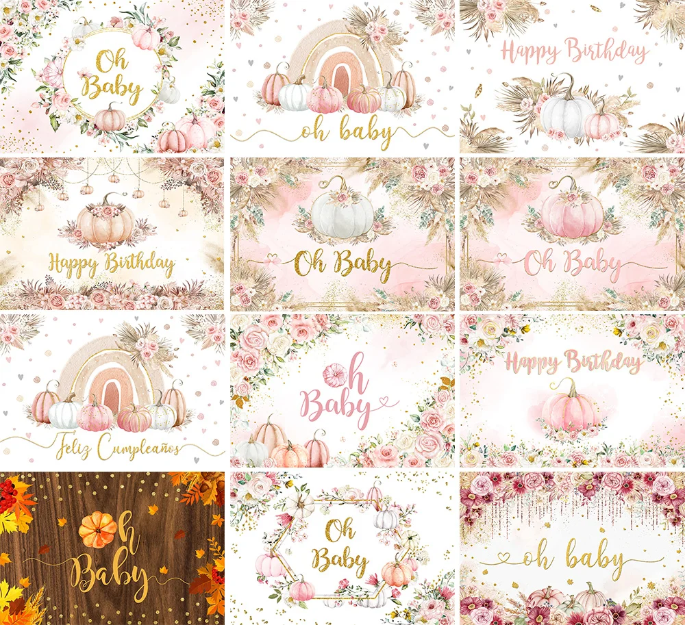

Фон для фотосъемки Mehofond осень Бохо цветочный о ребенок Тыква Baby Shower День Рождения Декор для фотостудии