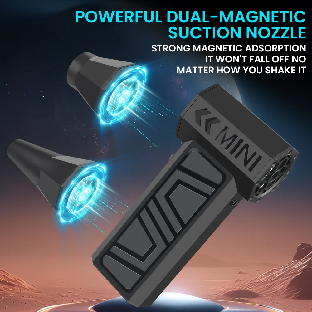 Turbo Jet Fan 160000 RPM Air Blower Electric Jet Fan Dust Blower Compressed Air Duster Wind 52M/S For PC/Sofa/Car/Keyboard - 202216001 - View #5