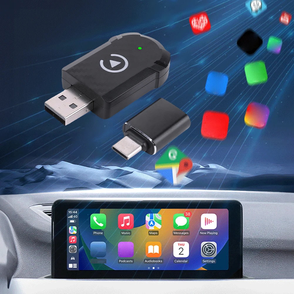 Wired To Wireless Carplay & Android Auto Adapter USB Plug and Play AI Box OTA Online Upgrade for Wired CarPlay Android Auto Cars