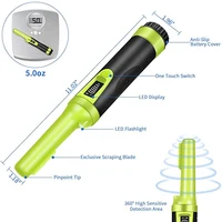 LCD Display Fully Waterproof Pinpoint Metal Detector Pinpointer - (Three Mode) 360°Search Treasure Pinpointing Finder Probe 2