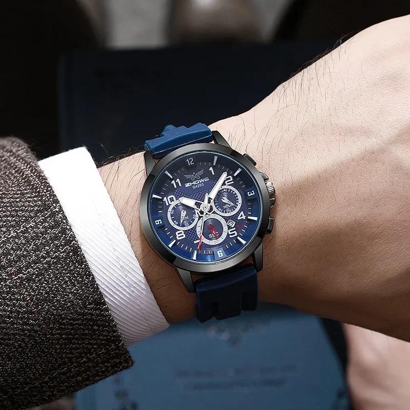 Fashion Men Wristwatch Silicone Strap Sport Quartz