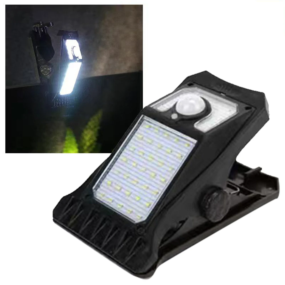 Lumière Solaire Avec Détecteur De Mouvement Et Pince – Étanche, Autonome – Pour Clôture, Jardin, Garage, Camping