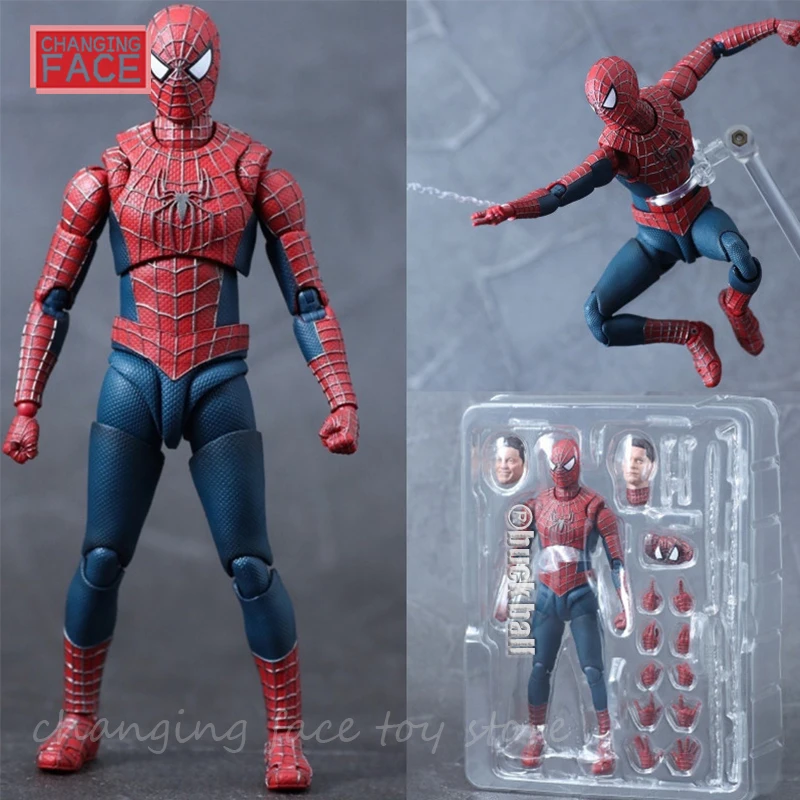 

Фигурки героев Marvel, Человек-паук, 3 фигурки, SHF Tobey Maguire, аниме Человек-паук, ПВХ Модель, настольное украшение, игрушки-пауки, куклы, подарки