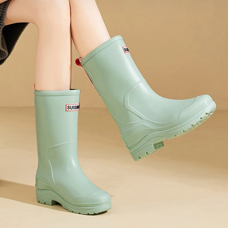 

Сапоги женские резиновые до колена, модные водонепроницаемые сапоги с высоким берцем, Нескользящие износостойкие, садовая обувь для улицы