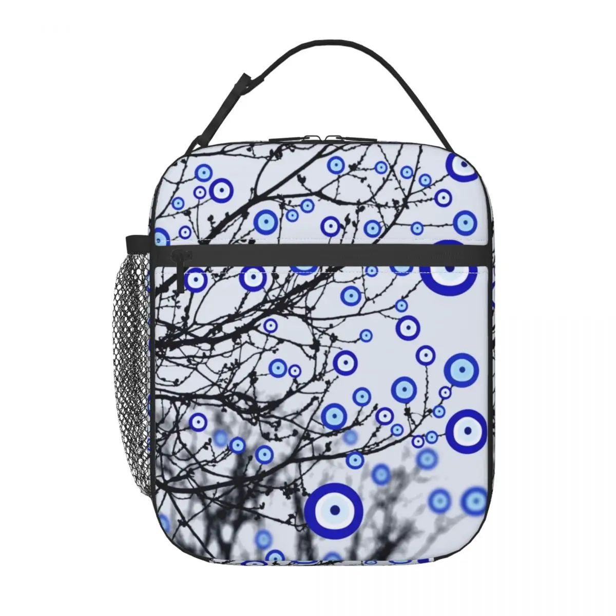 Turkish Evil Eye Tree Insulated Lunch Bag for Work School Mediterranean Amulet Leakproof Cooler Thermal Bento Box Women Kids