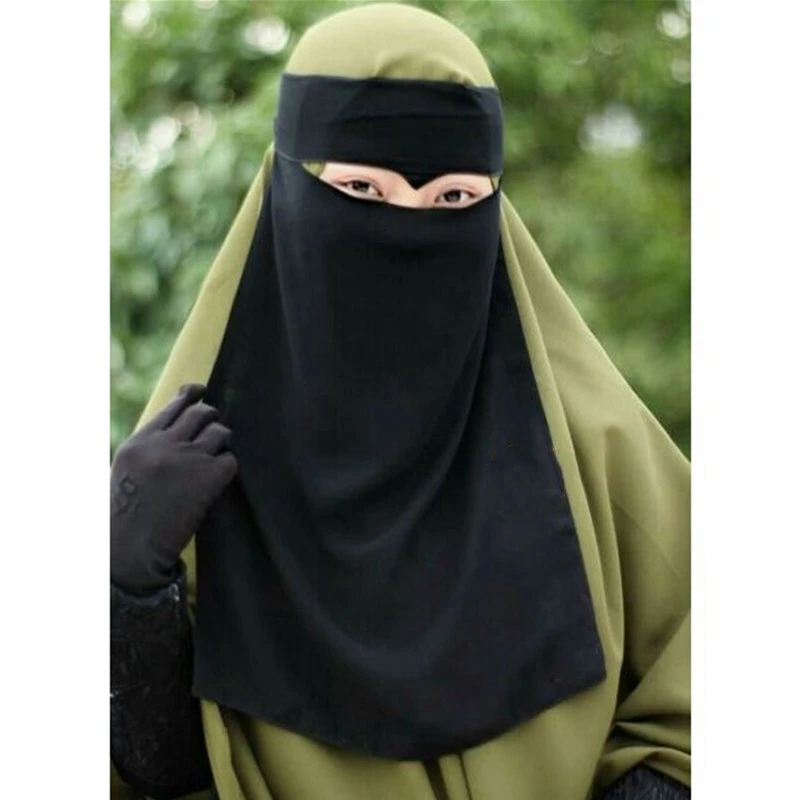 Ramadan Eid Muslim Niqab Half Hijab Nida Face Cover Mask Burqa Scarf  Breathable Veil One Layer Islamic Arab Turban With Tie Band - Women's  Hijabs - AliExpress