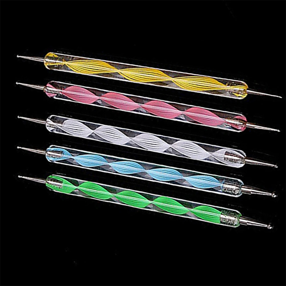 5Pcs Double Ends Dotting Pens Marbleizing Painting Tool Nail Art Dot Manicure Polish DIY Point drill Pen 4
