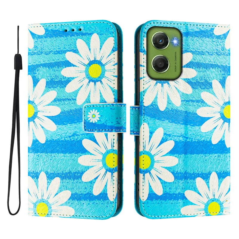 Vintage Floral Leather Wallet Case with Magnetic Flip Cover
