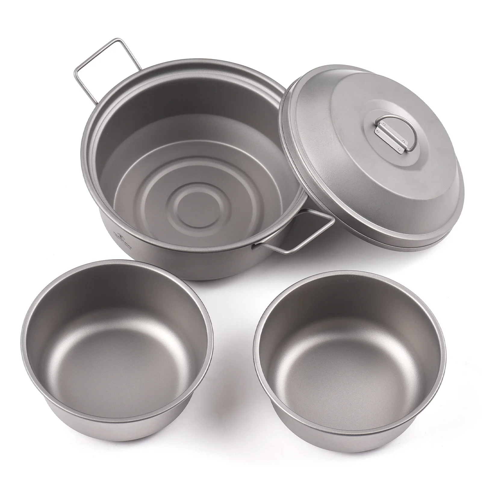 Camp Pot Eco-Friendly Ti Material Camping Pot Lightweight and Portable with 1.1L Capacity Foldable Handle for Outdoor Hiking Pic