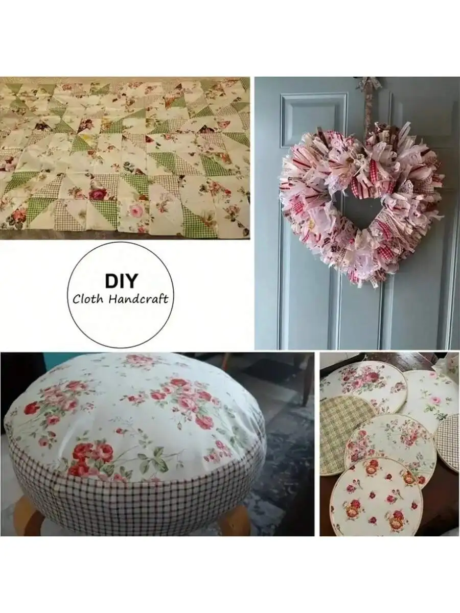 Set of 2 pieces, beautiful floral fabrics for bedding, clothing processing, home DIY supplies, sewing and embroidery handmade. - 4